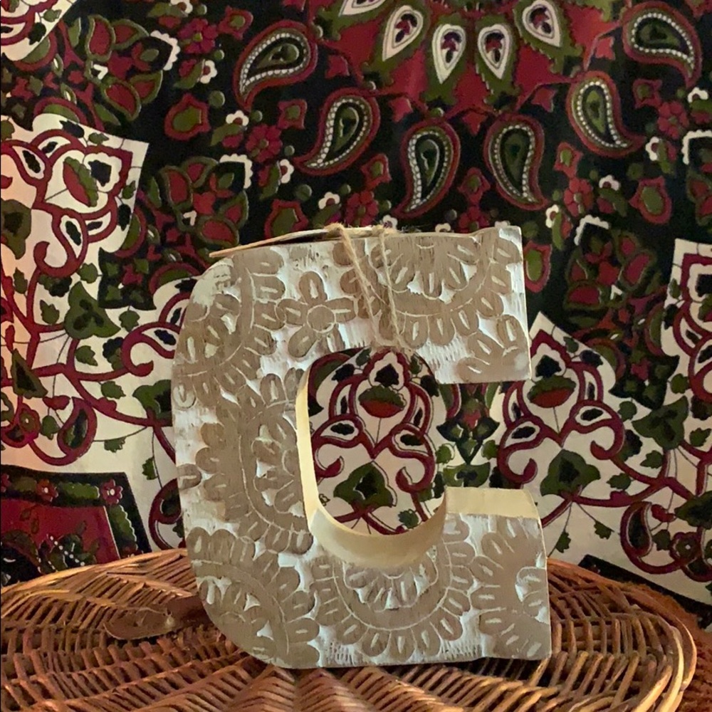 Wooden decorative letter C